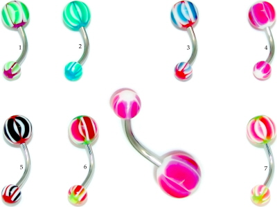 Bauchnabel, Intim & Co Banana Stecker mit Bio UV Logo Kugeln.